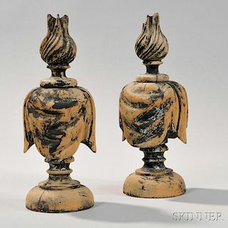 Carved and Painted Hearse Finials