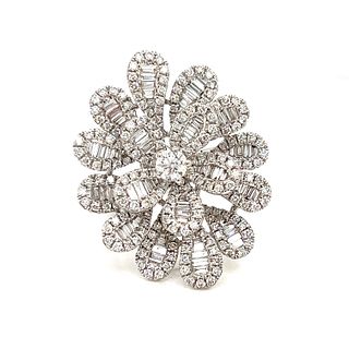 14k Diamond Flower Ring