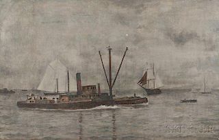 Possibly the Work of William Bradford (American, 1823-1892)      Tugboat