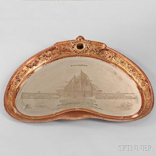 Large Gorham Sterling Silver Plaque "Record of the Sachem,"