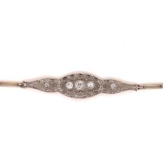 Art Deco 18k Platinum Diamond BraceletÂ 