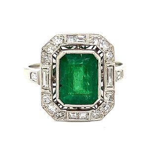 Platinum Diamond Emerald RingÂ 