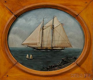 American School, Late 19th Century    Portrait of a Yacht