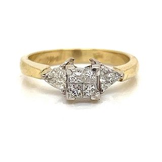 14k Two Tone Diamond Engagement Ring