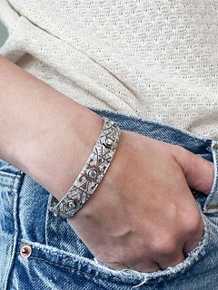 Art Deco Platinum Diamond BraceletÂ 