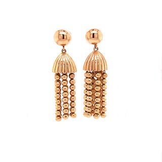 Retro 18k Pink Gold Tassel EarringÂ 