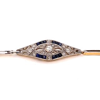 Edwardian 18k Diamond Sapphire BraceletÂ 