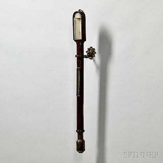 Mahogany and Brass Gimbaled Stick Barometer