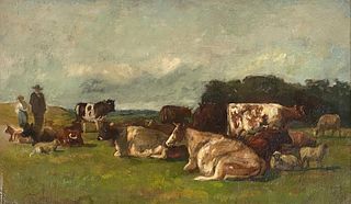 Robinson, O/C Landscape With Cattle