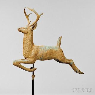 Molded Copper Leaping Stag Weathervane