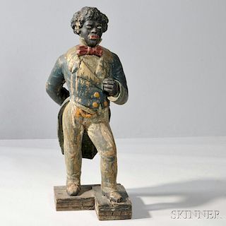 Polychrome Painted Carved Trade Figure of a Young Black Man