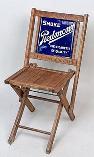 1920's Piedmont Cigarette Tobacco Sign Chair