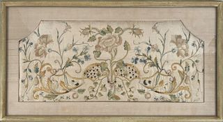European Floral Embroidery Panel