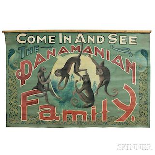 Painted "Panamanian Family" Carnival Banner