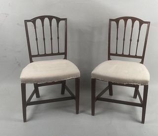Pair Massachusetts Federal Mahogany Side Chairs