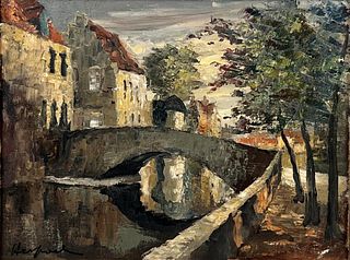 Herbosch, O/C Bruges Canal Scene