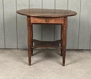 French Provincial Round One Drawer Side Table