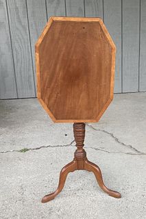 Federal Inlaid Mahogany Octagonal Top Stand