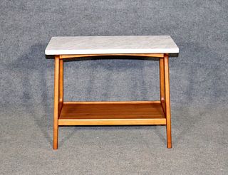 MCM MARBLE TOP MAGAZINE TABLE