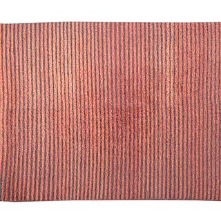 TAPETE. SXXI. Elaborado en fibras sintéticas color naranja y marrón. 192 x 200 cm