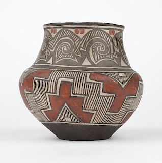 A Southwest Pueblo polychrome pottery vessel