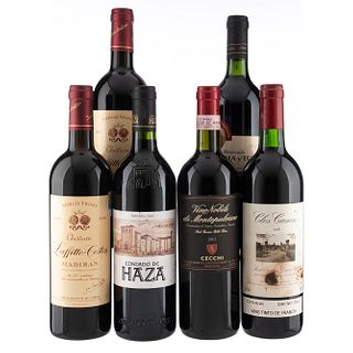 Lote de Vinos Tintos de Chile, Italia y España. a) Château Laffitte - Teston. Cosecha 2000. Maridan. Borde...