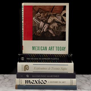 Libros sobre Arte Mexicano. Tres Décadas de Expresión Plástica / Raymundo Martínez. Palacios de Gobierno. Pzs: 6.