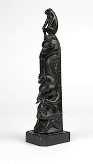 A Haida carved argillite totem, Tim Pearson