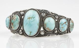 A Native American silver cuff bracelet