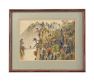 Antique Chinese Print on Cloth