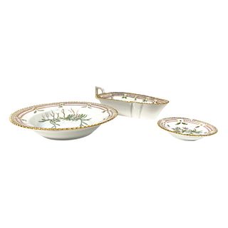 3pcs Royal Copenhagen Flora Danica Tableware Items