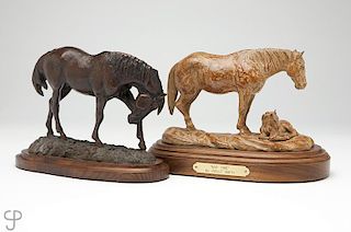 2 horse bronzes, Joelle Smith and Cynthia Rigden