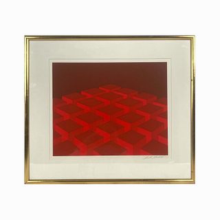 Marko Spalatin ( USA 1945) "Red Cubes" Serigraph