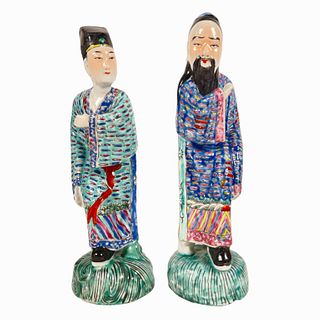 2 Vintage Chinese Porcelain Immortal Sculptures