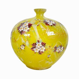 German "Herringsdorf" Hand Blown Art Glass Vase
