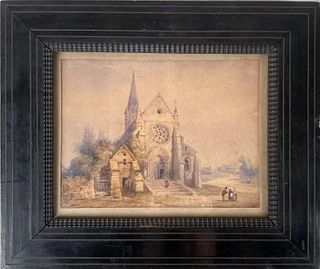 Gaspard Gobaut "A Norman Church" W/C/P