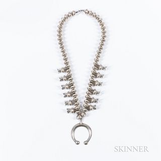 Southwest Silver Squash Blossom Necklace