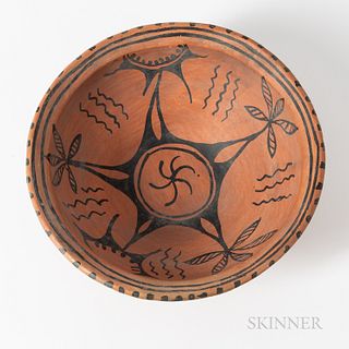 San Ildefonso Polychrome Pottery Bowl