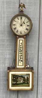 Federal Gilt Mahogany Banjo Clock, Horace Tift