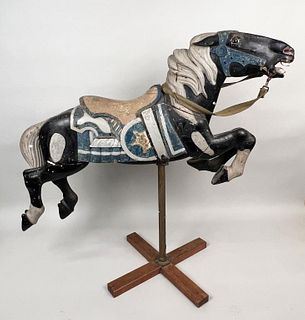 Folk Art Carved & Painted Carousel Horse