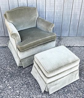 Upholstered Swivel Club Chair & Ottoman