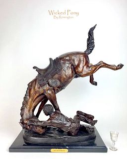 Wicked Pony, Large/Heavy Bronze Statue signed Remington