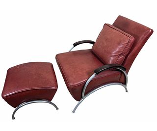 THAYER COGGIN LOUNGE CHAIR WITH OTTOMAN