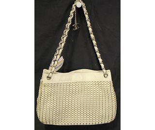 Chanel Ivory Cc Charm Shoulder Bag