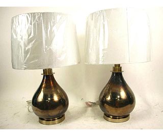 PAIR OF CONE TABLE LAMPS