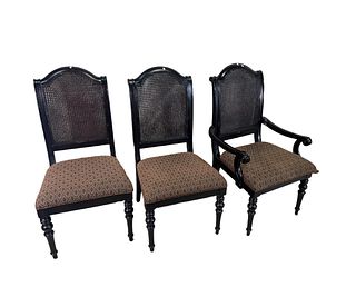 SET OF SIX CANE BACK DINING ROOM CHAIRS
