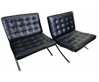 PAIR OF VINTAGE BARCELONA STYLE LOUNGE CHAIRS