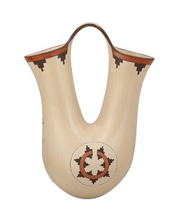 An Ida Sahmie Navajo pottery wedding vase
