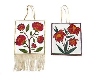 Two Plateau beaded floral bags