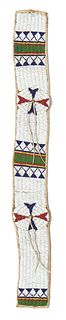 A Plains Indian beaded blanket strip